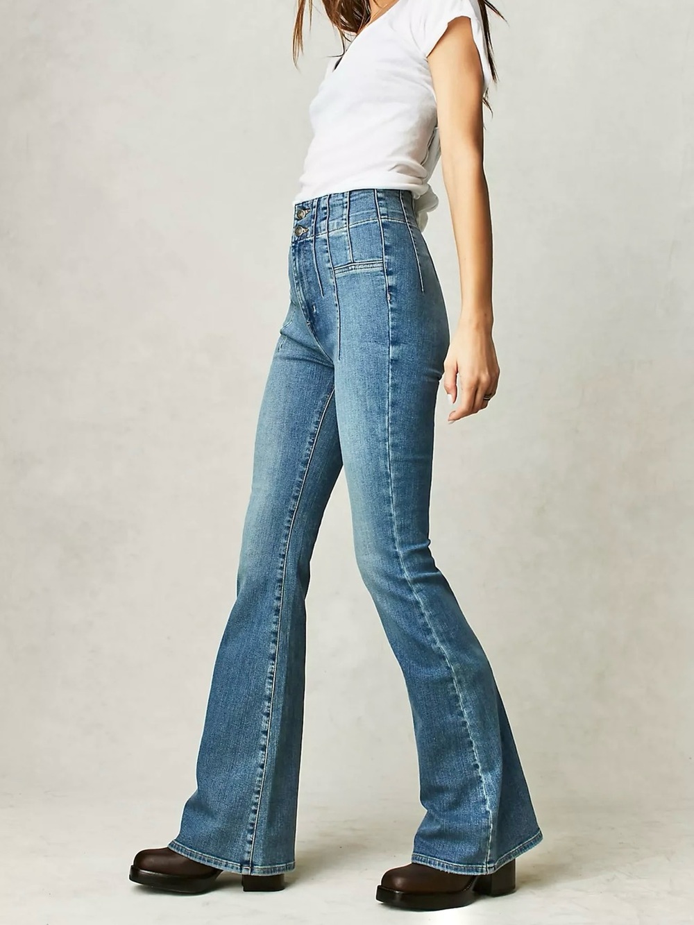 PETITE NWT Free People Jayde Crop Flare Jeans